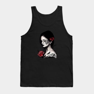 Girl with a Rose & Butterfly Tattoos Tank Top